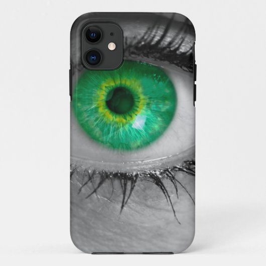 Coques Case-Mate iPhone L'oeil avec iris vert regarde la macro de concept (Dos)