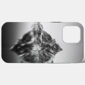 Coques Case-Mate iPhone Lofoten Mountain Photo noir et blanc (Verso (horizontal))