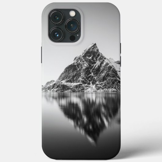 Coques Case-Mate iPhone Lofoten Mountain Photo noir et blanc (Verso)