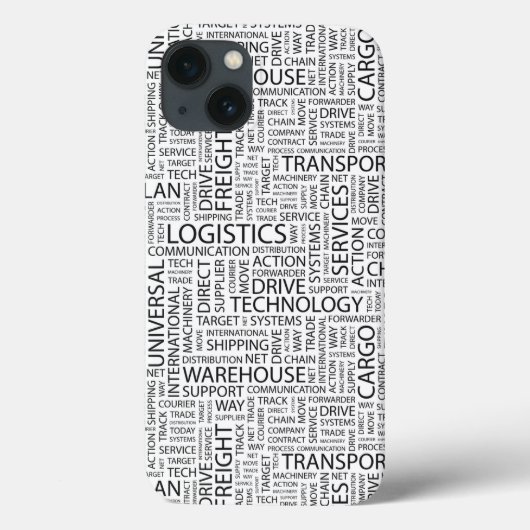 Coques Case-Mate iPhone LOGISTIQUE motif avec mots (Verso)