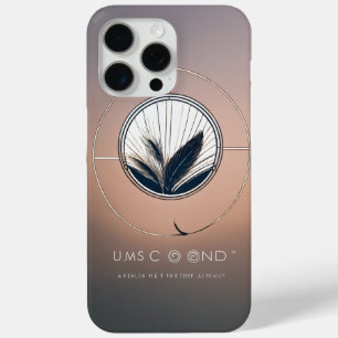 Coque iPhone 15 Pro Max Logo Abstrait Line Art Circle - Plumes minimaliste