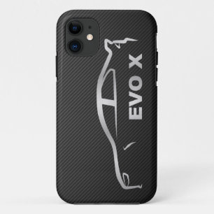 Coque iPhone 11 Logo argenté de silhouette d'Evo X