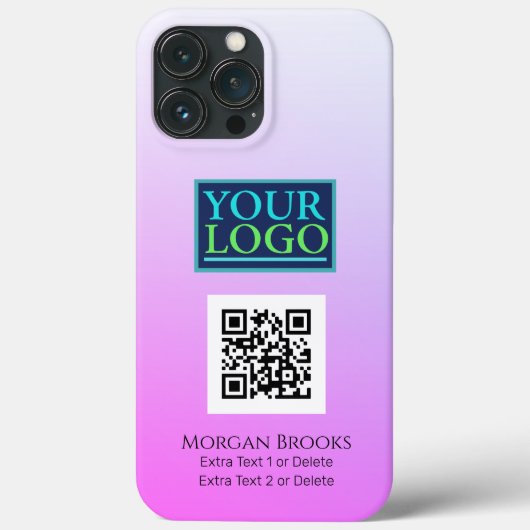 Coques Case-Mate iPhone Logo/Art/Photo, Code QR, Nom, Dégradé Rouge Violet (Verso)