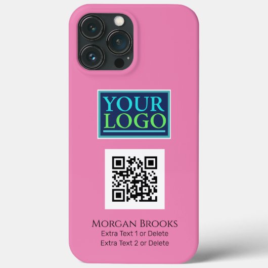 Coques Case-Mate iPhone Logo/Art/Photo, Code QR, Nom/Info, Rose (Verso)