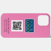 Coques Case-Mate iPhone Logo/Art/Photo, Code QR, Nom/Info, Rose (Verso (horizontal))