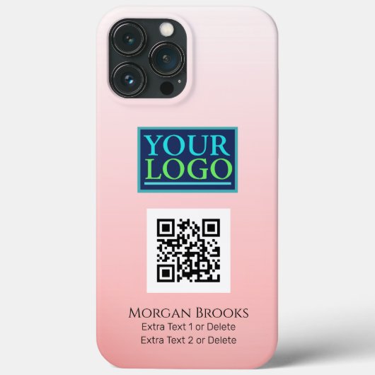 Coques Case-Mate iPhone Logo/Art/Photo, Code QR, Nom, Rose dégradé (Verso)