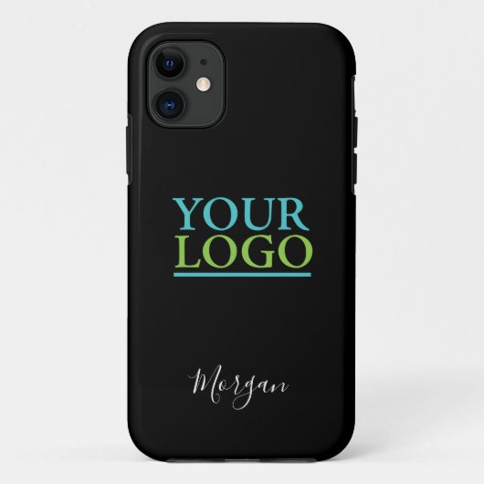 Coques Case-Mate iPhone Logo/Art/Photo, Nom Script blanc, Noir (Dos)
