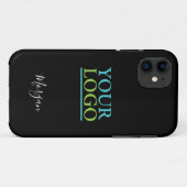 Coques Case-Mate iPhone Logo/Art/Photo, Nom Script blanc, Noir (Dos (Horizontal))