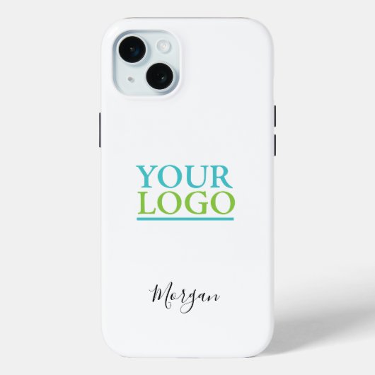 Coques Case-Mate iPhone Logo/Art/Photo, Nom Script noir, Blanc (Verso)
