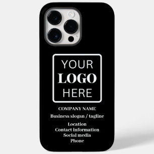 Coque Pour Pour iPhone 14 Pro Max Logo Black Business Tagline & Coordonnées
