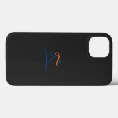Coques Case-Mate iPhone logo bleu et orange avec un homme courant (Verso (horizontal))