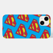 Coques Case-Mate iPhone Logo classique Supergirl avec fond bleu (Verso (horizontal))