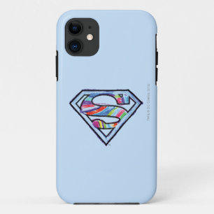 Coques Pour iPhone Logo coloré de croquis de Supergirl