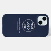 Coques Case-Mate iPhone Logo d'affaires bleu marine sur mesure (Verso (horizontal))