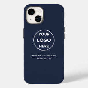 Coque Pour iPhone 14 Logo d'affaires bleu marine sur mesure