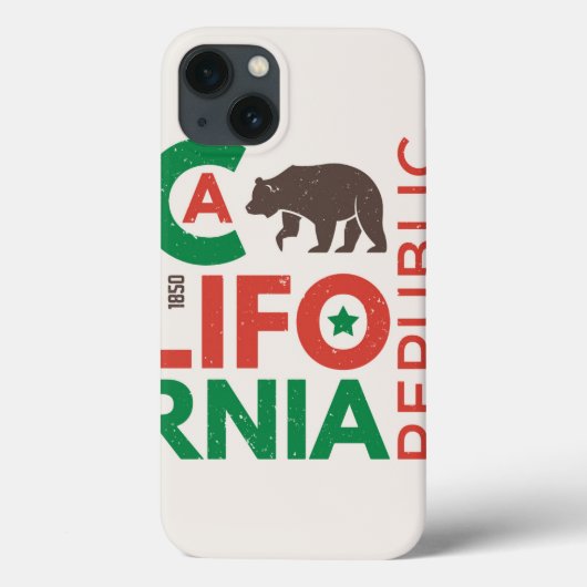 Coques Case-Mate iPhone Logo de California With Grizzly Bear (Verso)
