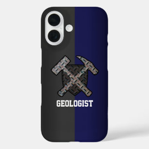 Coques iPhone 16 Logo de marteau robuste du géologue