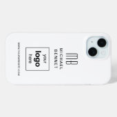 Coques Case-Mate iPhone Logo de société personnalisé blanc simple (Verso (horizontal))