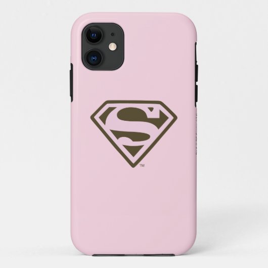 Coques Case-Mate iPhone Logo de Supergirl Pink and Brown (Dos)