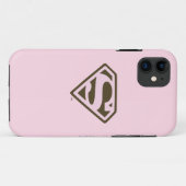 Coques Case-Mate iPhone Logo de Supergirl Pink and Brown (Dos (Horizontal))