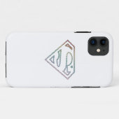 Coques Case-Mate iPhone Logo de Supergirl Rainbow Outline (Dos (Horizontal))