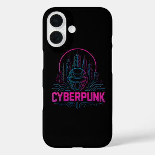 Coques iPhone 16 Logo de ville néon Cyberpunk – Esthétique technolo