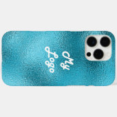 Coques Case-Mate iPhone Logo d'entreprise bleu turquoise (Verso (horizontal))
