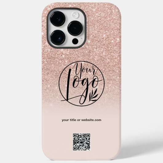 Coques Case-Mate iPhone Logo d'entreprise d'or rose moderne code qr (Verso)