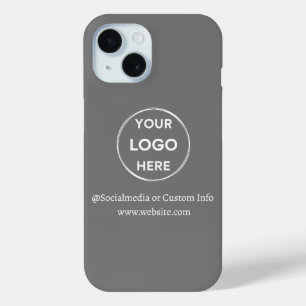 Coque Pour iPhone 15 Logo d'entreprise gris personnalisé