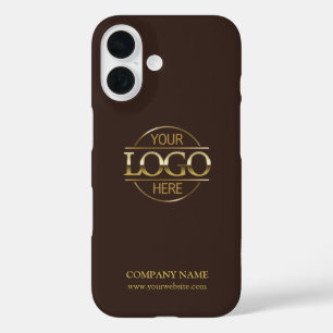 Coques iPhone 16 Logo d'entreprise minimaliste Brown