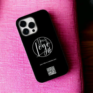 Coque Pour Pour iPhone 14 Pro Max Logo d'entreprise moderne blanc noir code qr
