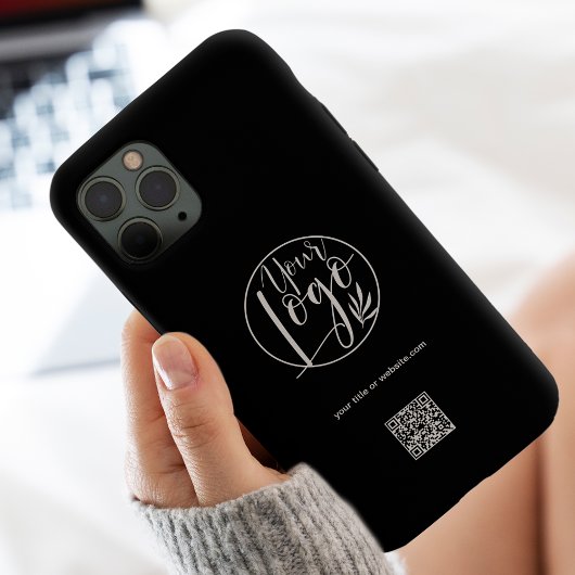 Coques Case-Mate iPhone Logo d'entreprise moderne blanc noir code qr