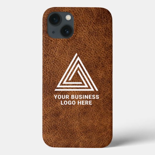 Coques Case-Mate iPhone Logo d'entreprise moderne en cuir Brown Faux (Verso)