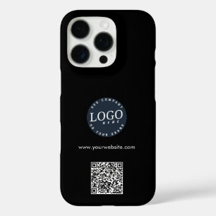 Coques iPhone 16 Pro Logo d'entreprise moderne et site Web QR Code pers