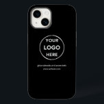 Coque Pour iPhone 14 Logo d'entreprise noir personnalisé<br><div class="desc">Faites la promotion de votre marque avec ce Coque OtterBox 14 Pro personnalisable. Ce design comprend votre propre logo et des informations sur les médias sociaux, ainsi qu'un espace pour une adresse de page d'accueil personnalisée. Parfait pour les cadeaux, les salons professionnels et autres événements promotionnels. Besoin d'aide pour la...</div>