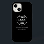 Coque Pour iPhone 14 Logo d'entreprise noir personnalisé<br><div class="desc">Faites la promotion de votre marque avec ce Coque OtterBox 14 Pro personnalisable. Ce design comprend votre propre logo et des informations sur les médias sociaux, ainsi qu'un espace pour une adresse de page d'accueil personnalisée. Parfait pour les cadeaux, les salons professionnels et autres événements promotionnels. Besoin d'aide pour la...</div>