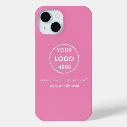 Coques Case-Mate iPhone Logo d'entreprise rose personnalisé (Verso)