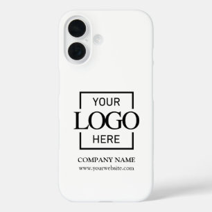Coques iPhone 16 Logo d'entreprise simple et élégant Apple en blanc