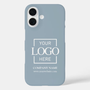 Coques iPhone 16 Logo d'entreprise simple et élégant bleu Apple