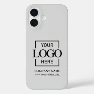 Coques iPhone 16 Logo d'entreprise simple et élégant gris Apple