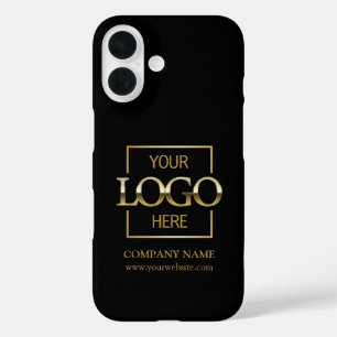 Coques iPhone 16 Logo d'entreprise simple et élégant noir Apple