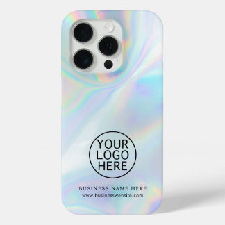 Coque iPhone 15 Pro Logo d'entreprise simple Iridescente Employés Swag