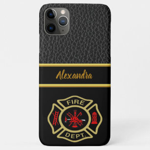 Case-Mate iPhone Case Logo du service de pompiers Or et insigne de dos o