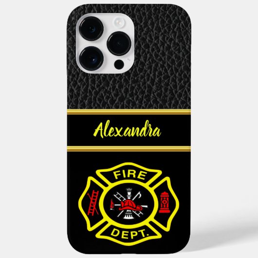 Coques Case-Mate iPhone Logo du service d'incendie Badge noir et jaune (Verso)