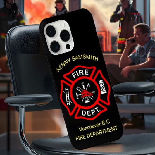 Coques Case-Mate iPhone Logo du service d'incendie Badge noir et rouge11