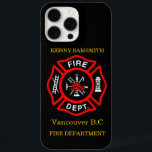 Coques iPhone 16 Pro Max Logo du service d'incendie Badge noir et rouge11<br><div class="desc">Logo du service d'incendie Badge noir et rouge avec axe de feu et échelle. Idéal pour les pompiers et les premiers répondants. Personnalisez avec votre nom et votre département ville natale et plus.monogramme</div>
