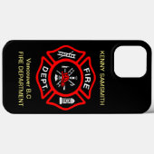 Coques Case-Mate iPhone Logo du service d'incendie Badge noir et rouge11 C (Verso (horizontal))