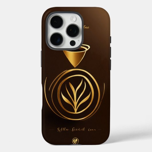 Coques Case-Mate iPhone Logo Élégant de graines de café - Golden Accent De (Verso)