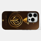 Coques Case-Mate iPhone Logo Élégant de graines de café - Golden Accent De (Verso (horizontal))