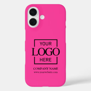 Coques iPhone 16 Logo élégant et simple d'entreprise rose Apple